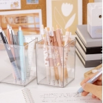 Pen Container Solid Acrylic Multifunctional Desktop Makeup Brush Pencil Holder Container